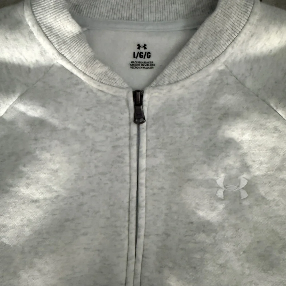 Under Armour Gray Zip-Up Crew Sweatshirt - Picture 2 of 3